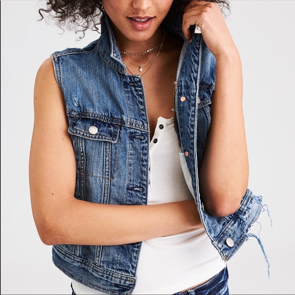 American Eagle Denim Jean Vest